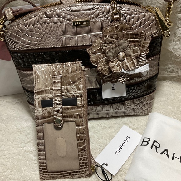 $FIRM$ NO OFFERS NWT 3 Pc BRAHMIN CHARDONNAY DUXBURY, SLIM WALLET NWT & MAGNOLIA - Picture 3 of 8